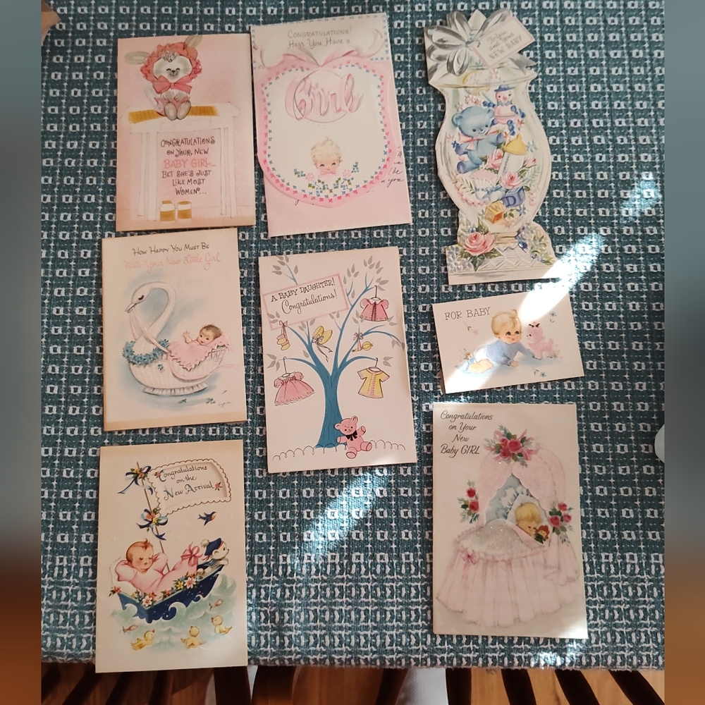 Vintage Used Baby Valentine Christmas Birthday Cards.  Approximately 97 cards - Picture 6 of 16